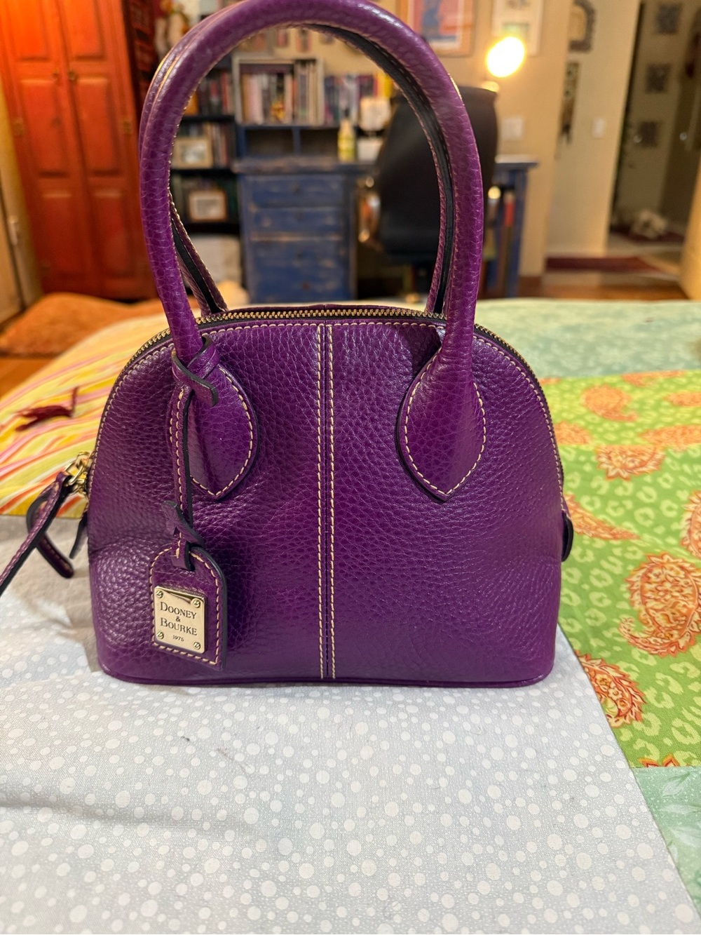 Dooney & Bourke Deep Purple Pebble Leather Satchel